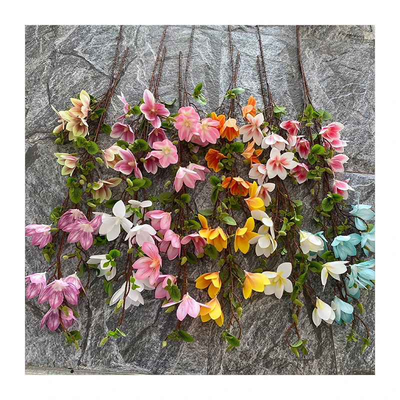 Decoration Mariage 7 Head Clematis with Leaves Artificial Flowers Decorative