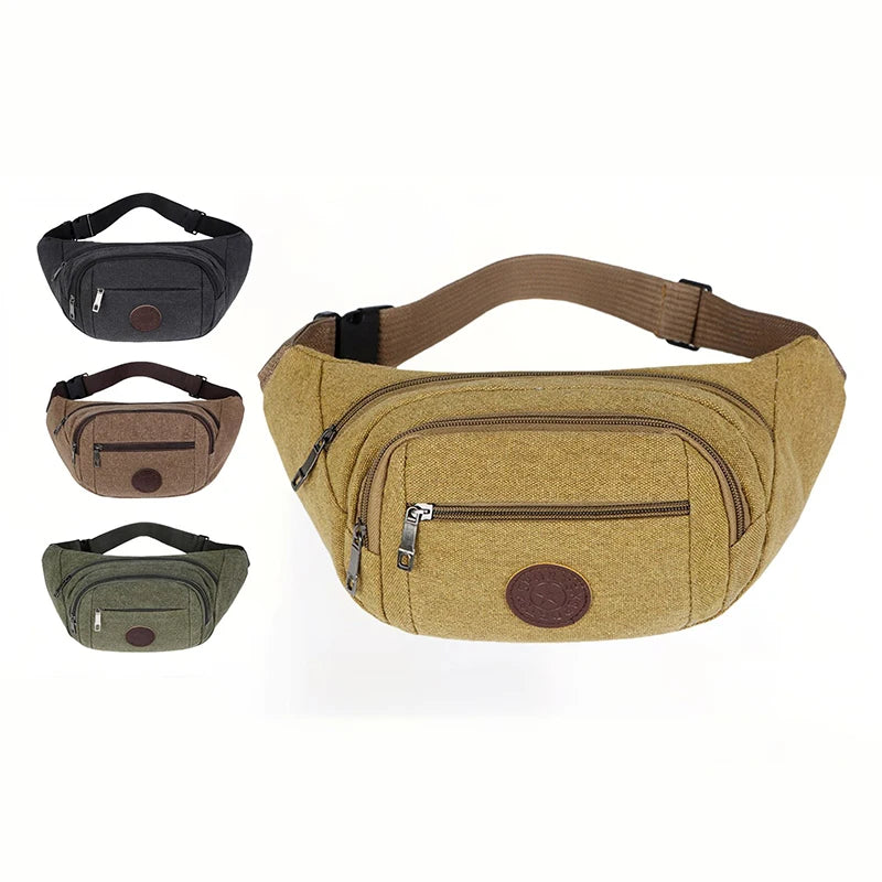 2025 High Sales Cross Body Multifunctional Bag for Unisex Chest Pack Waist Packs Canvas Funny Pack Waist Bag