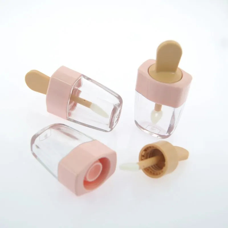Custom 8ml Ice Cream Refillable Packaging Lip Gloss Bottle Containers Lip Gloss Private Label Lipgloss Tube With Brush Wands