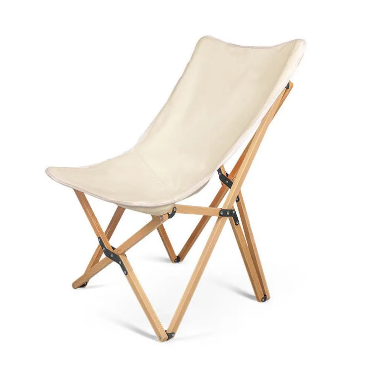 Modern Solid Wood Frame Fabric Cover Folding Portable Camp BBQ Picnic Fishing Beach Travel Hiking Butterfly Outdoor Lounge Chair