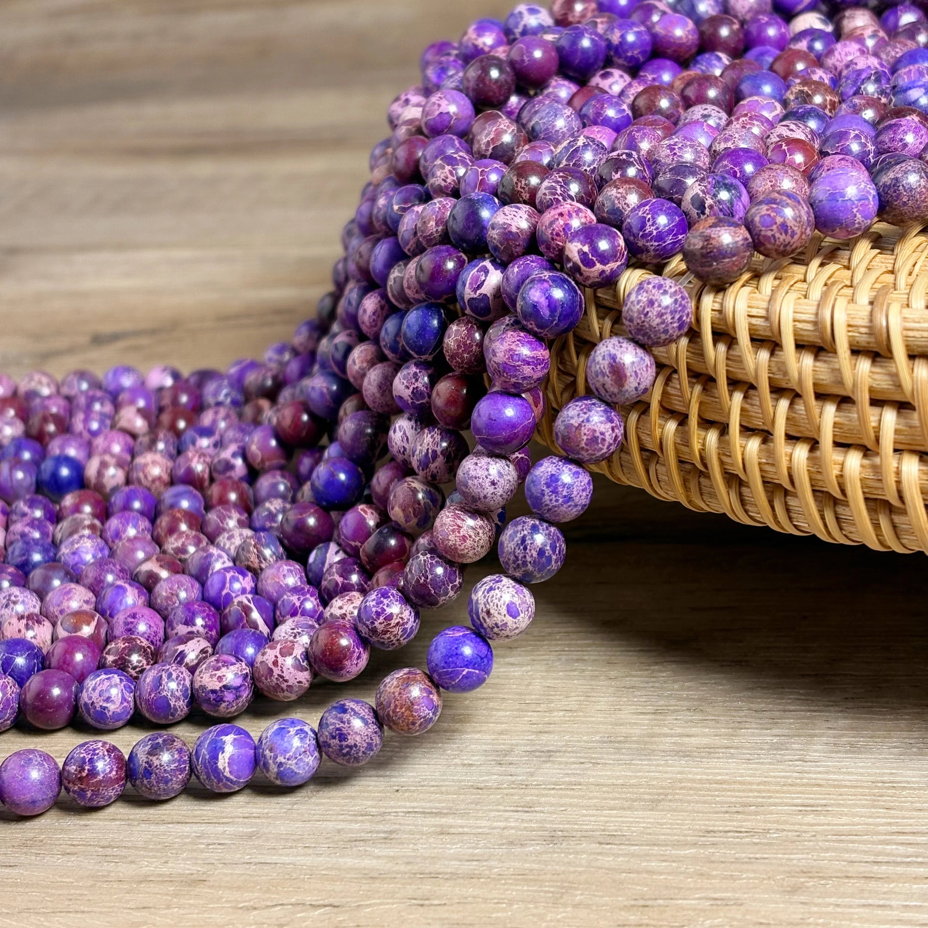 Luxury Purple Emperor High Quality Healing Energy Wholesale Natural Stone Beads for Necklace Making