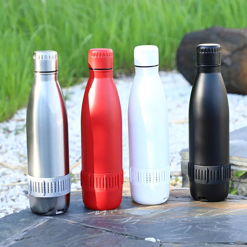 17oz Double Wall Insulated Intelligent Audio Wireless Music Speaker Smart Thermos USB Charging Travel Water Bottle