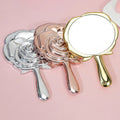 Exquisite Electroplating Rose Shape Mirror Handheld Girl Cute Plastic HD Makeup Cosmetic Mirror