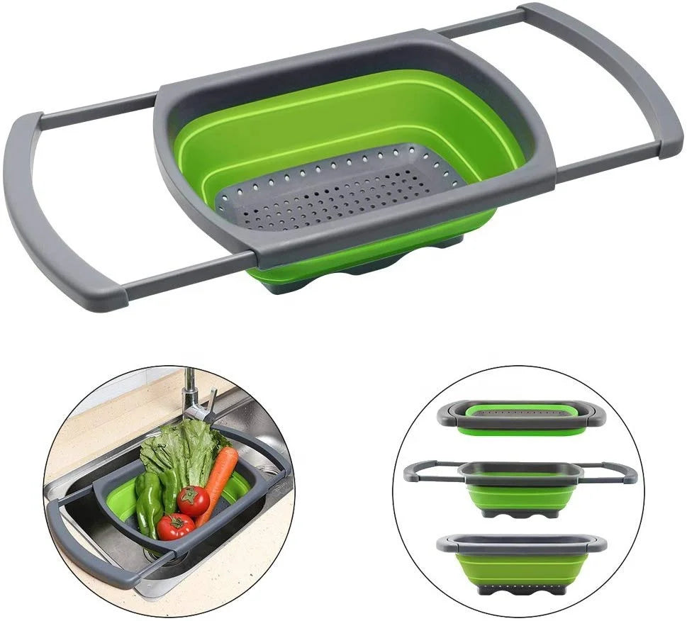 The Sink Vegetable/Fruit Colanders Strainers Colander Collapsible With Extendable Handles