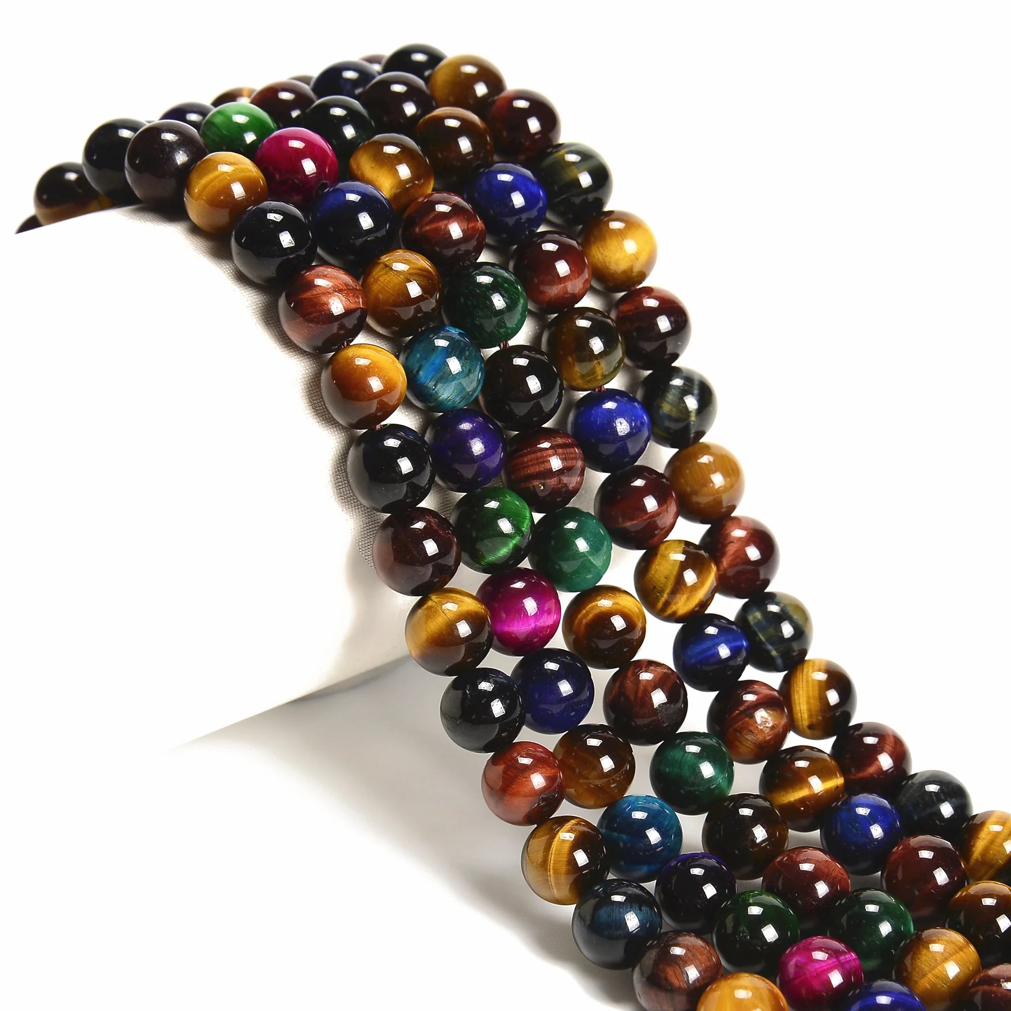 Premium Round Colorful Multicolor Smooth Loose Natural Stone Bead for Necklace Jewelry Making 4-12Mm Wholesale