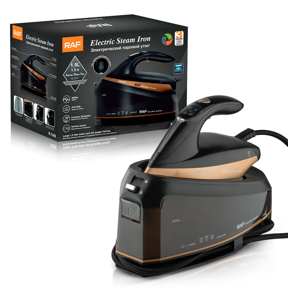 Premium Brand RAF Big Water Tank Non-Stick Portable Electric Cordless Steam Iron With Good Quality