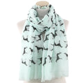 Women's Cotton Linen Long Scarf Shawl Cute Dog Animal Print Pattern for Winter Wholesale Available