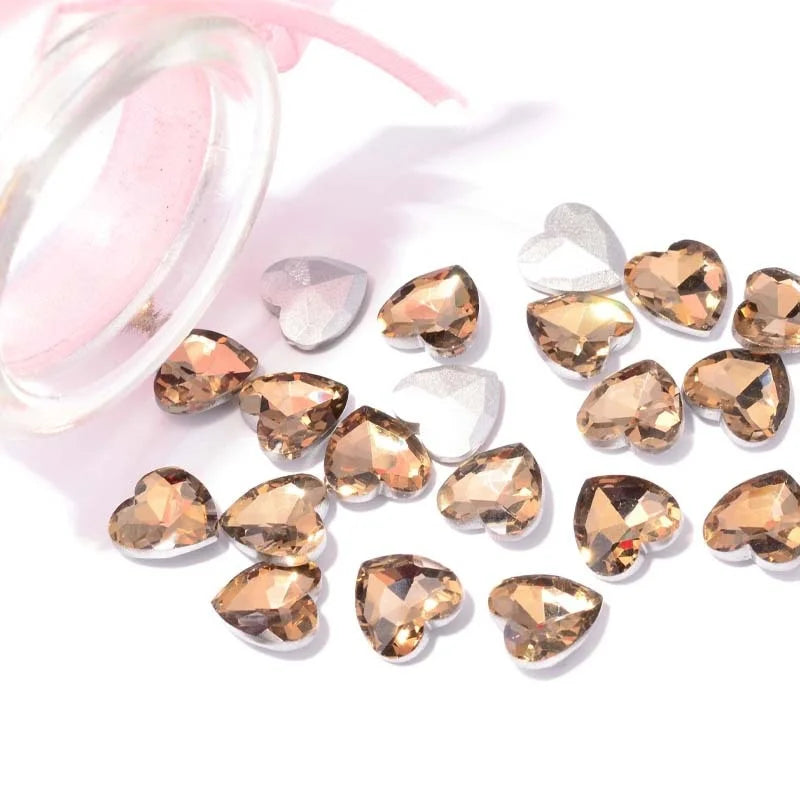 3D Peach/Heart Shaped Flatback Glass Crystal Rhinestones for DIY Nail Art Jewelry Clothing Shoes & Accessories