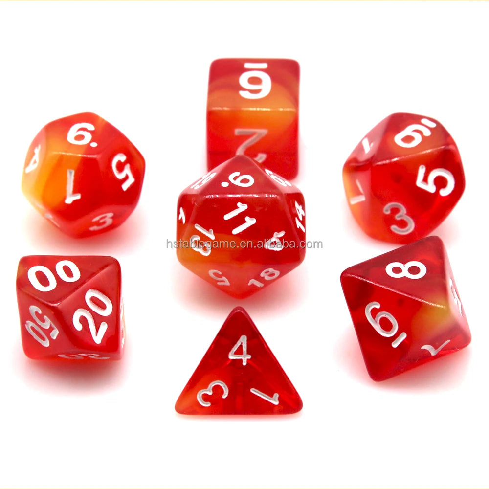HS Dice Blend Color Polyhedral DnD pink and Black Mixed Color Dice 7pcs Set for RPG Dungeons and Dragons Board Games DND