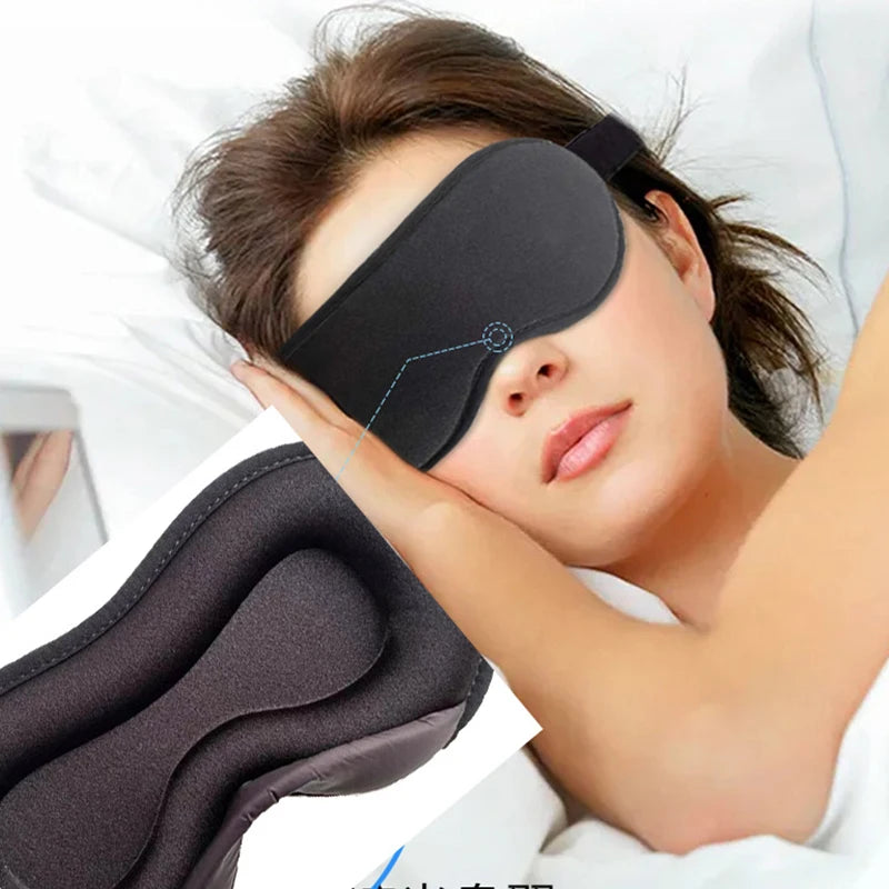 OEM Custom Black Silk Hot Eye Sleeping Silk Contour Sleep Eye Mask Massager 3D Plush Eyemasks Set Sleepmask for Lash Extensions