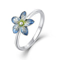 YH JEWELLERY Factory Outlet Wholesale Finger Enamel Flower 925 Sterling Silver Jewelry Women Cute Rings