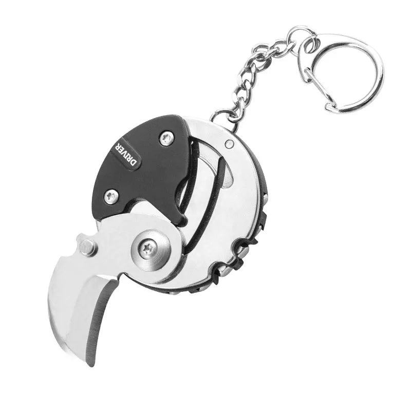 Free Sample Custom Logo Mini Size Camping EDC Multi-function & Multi-Key Tool with Knife SS420 Material Grace Metal