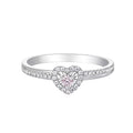Factory High Quality pink CZ 925 Sterling Silver Heart Ring