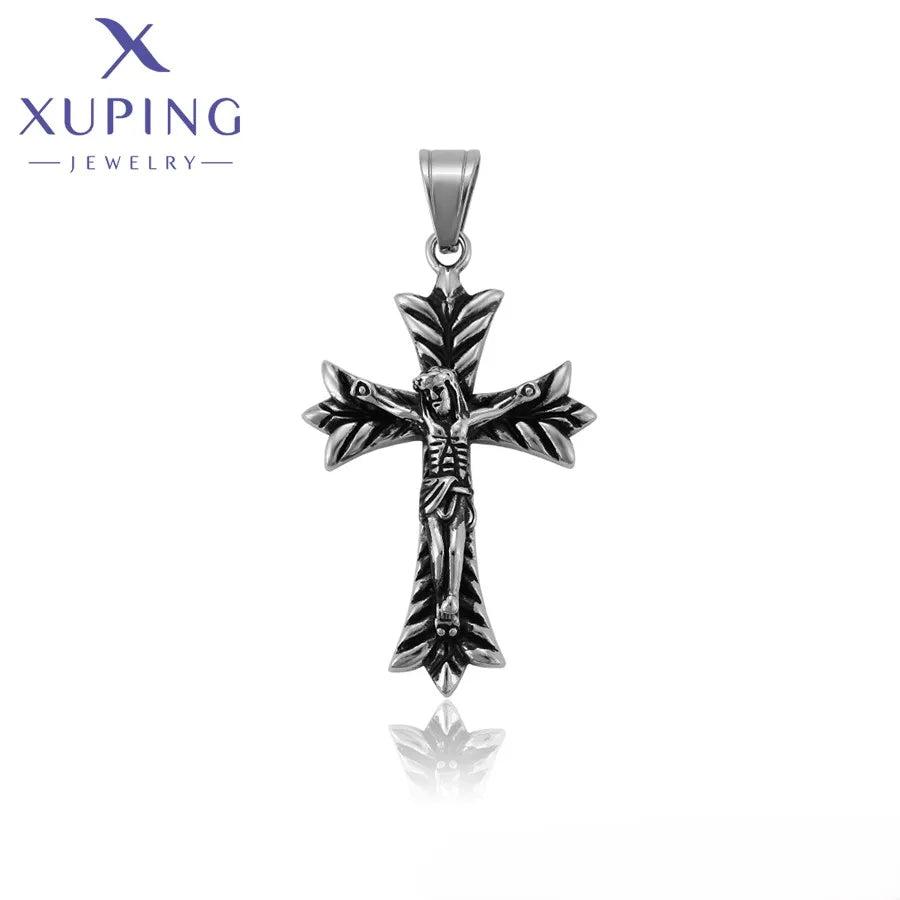 34320 XUPING JEWELRY Black Gun Color Stainless Steel Fine Pendant Korean Women's Fine Christmas Cross Pendants