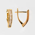 LOZRUNVE 925 Sterling Silver Trendy Baguette V Shape Hugge Hoop Earring Girls Women