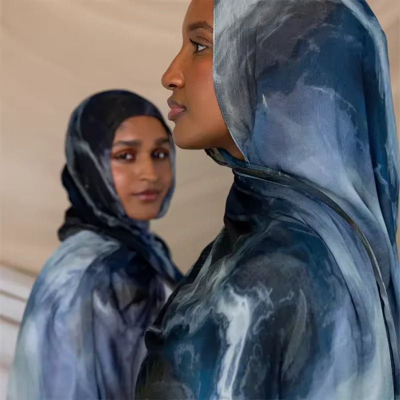 Custom Premium Printed Soft Scarf Breathable Chiffon Hijab for Muslim Women for Autumn Season