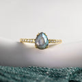 2025 New Fine Jewelry 925 Sterling Silver Natural Labradorite Wedding Rings Jewelry Women Engagement Ring MegaBDM