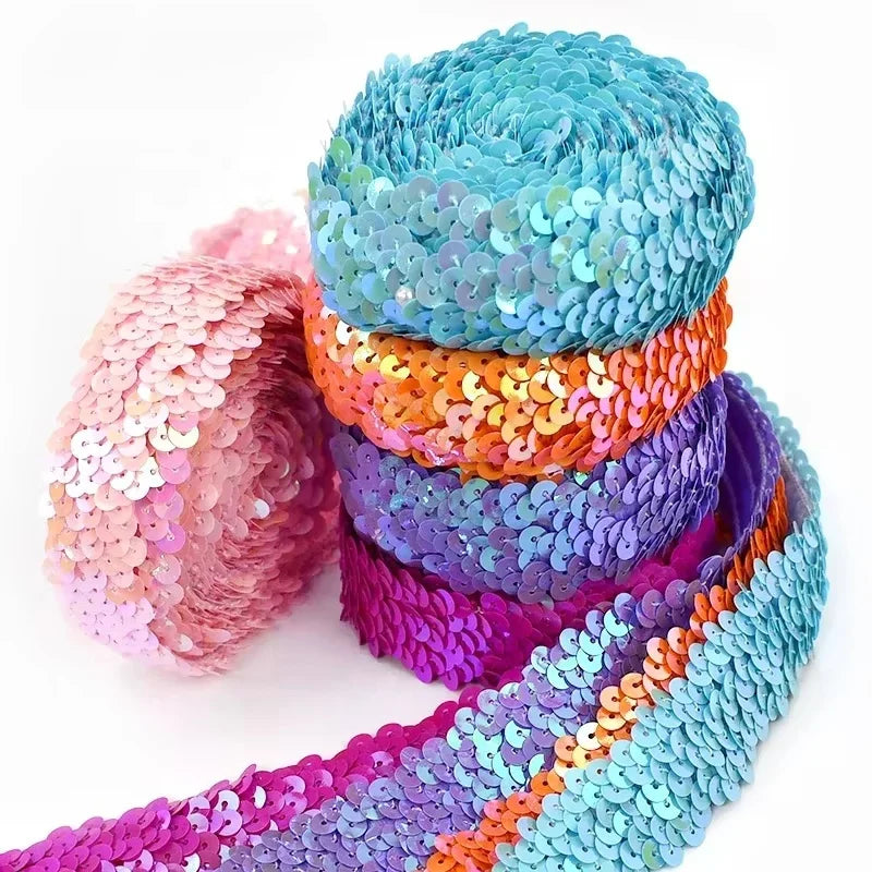 Deepeel RC102 30mm DIY Wedding Sewing Accessories Handmade Sequins Lace Ribbons Elastic Fabric Trims Dress Garment Decorations