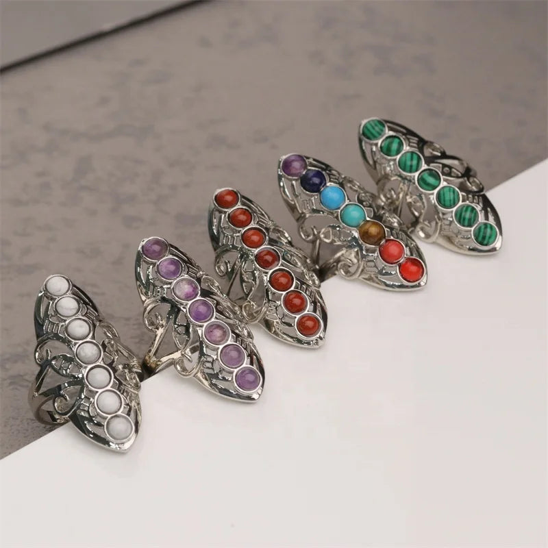 Vintage Silver Plated Brass Gemstone Ring for Women's Engagement & Wedding