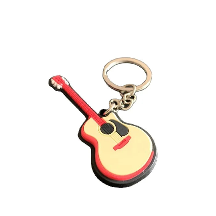 Wholesale Good Quality Mini 3d Guitar Keychain Pvc