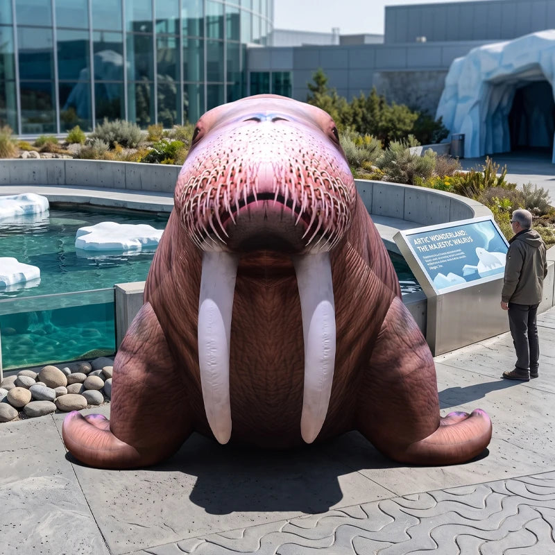 360 Inflatable Giant Walrus Advertising Walrus Model for Advertising Inflatable Mascot Animal Marine Park Decoration