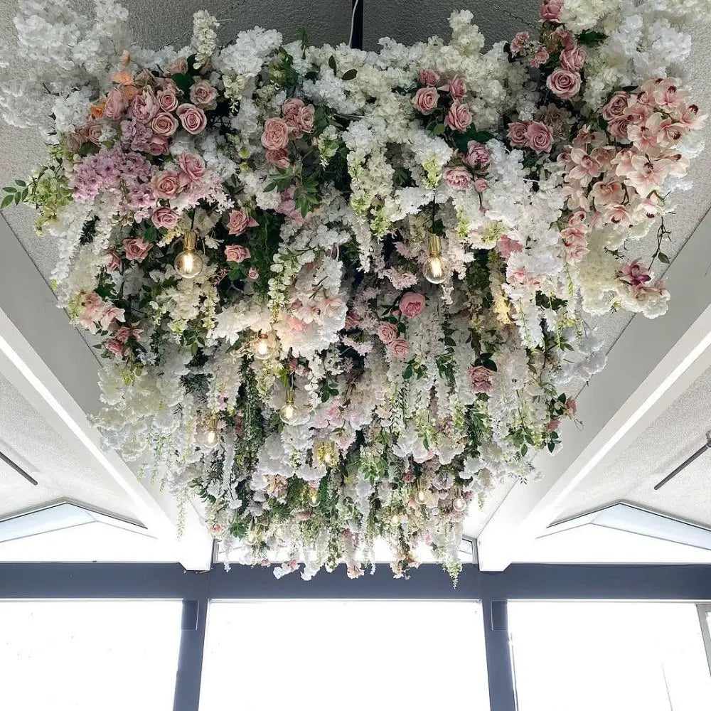 Artificial Hanging Flowers Wedding Home Artificial Plant Ceiling Decoration Ceiling Indoor Top Mounted Hanging Flowers Wall