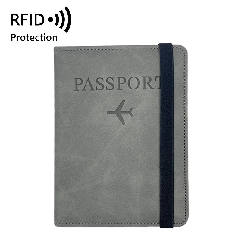 Best Selling Leather Passport Holder Custom logo Plain Travel Passport Set Custom Rfid Pu Leather Passport Holder