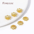 Trendy Double-layer Design Hollow Flower 10MM 18K Gold Plated Alloy Bead Caps DIY Beading Supplies for Bracelet Necklace Making