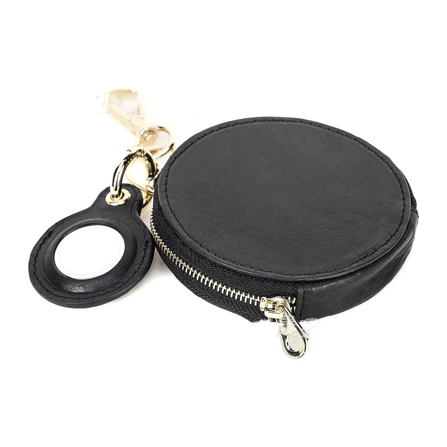 With Air Tracker Tag Location Tracker Leather Zipper Women's Coin Purse Multifunctional Travel and Outdoor Keychain Bag