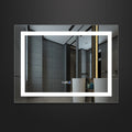 LED Bathroom Mirror Rectangle Bath Mirror Cabinet with Touch Sensor Defogged Anti-fog