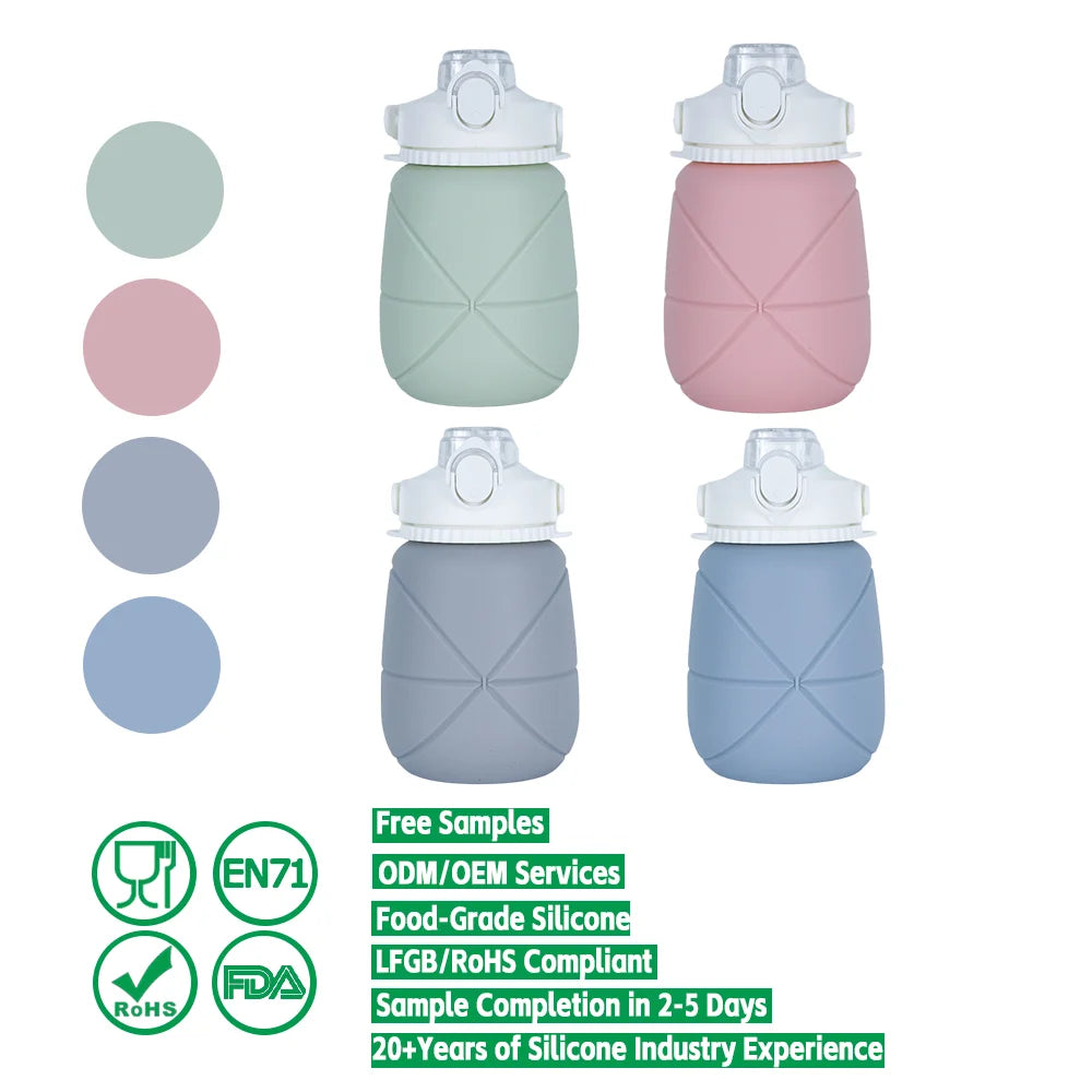 1200ml Foldable Silicone Water Bottle | Collapsible Outdoor Travel Canteen for Hiking/Camping (BPA-Free & Leakproof)