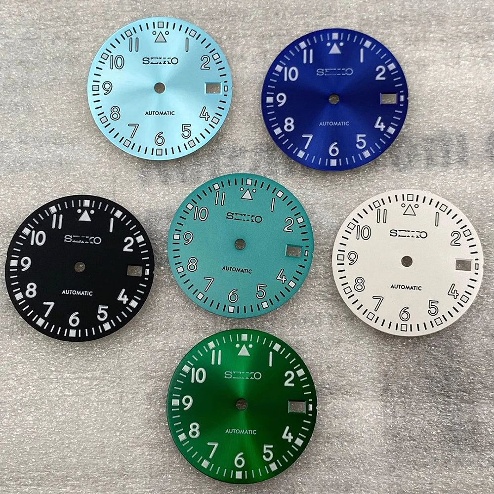 Whole Sale 28.5mm Vintage Number Index  Watch Dial with Green Luminous Suitable for NH35 Movement