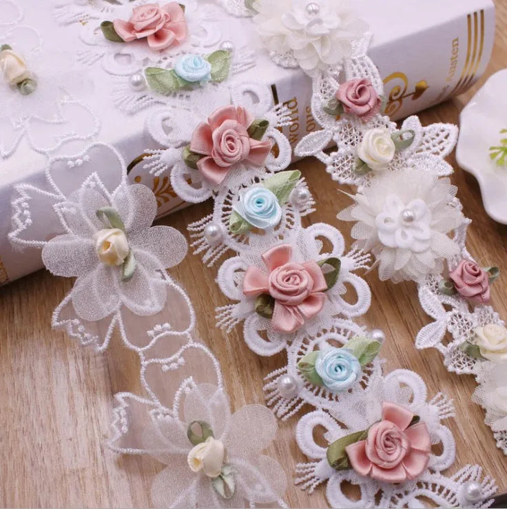 Traditional Style Home Textiles Headwear Accessories Hand Beaded Water-Soluble Lace Paisley Pattern for Bags