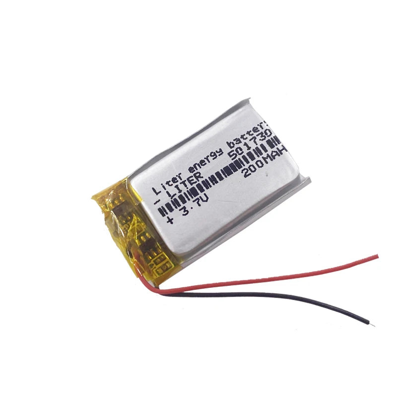 Li Polymer 501730 3.7V 200mAh Lithium Ion Battery With Pcb