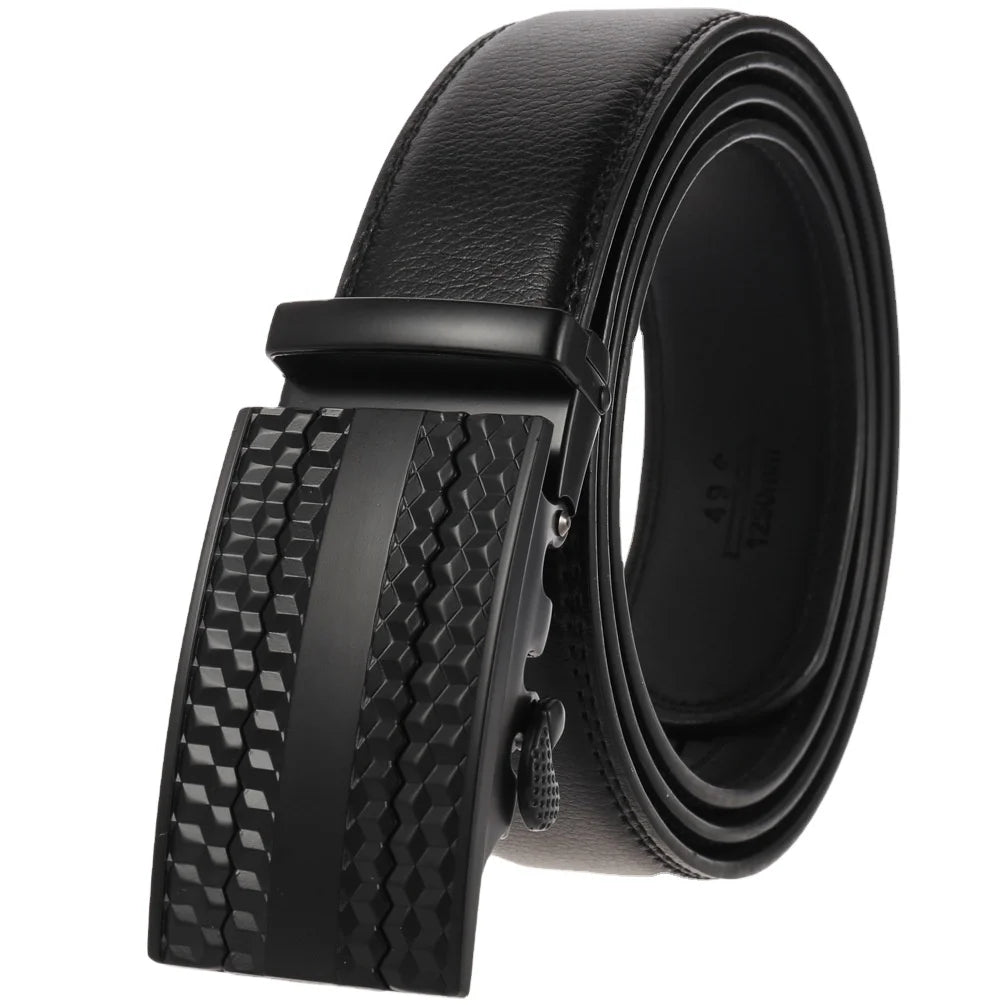 Men's Comfort Genuine Leather Ratchet Dress Belt With Automatic Buckle MegaBDM