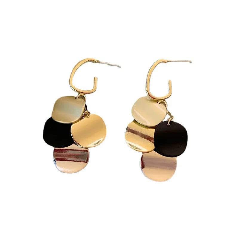 SC Hot No Fading Gold Plated  Drop Earrings Korean Long Alloy Tassel Stud Earrings for Women