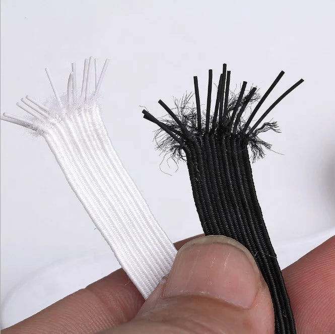 1/6 Inch White Flat Braided Elastic Strap Cord Roll for Sewing Crafting & Wedding Gift Making for Engagement Occasions