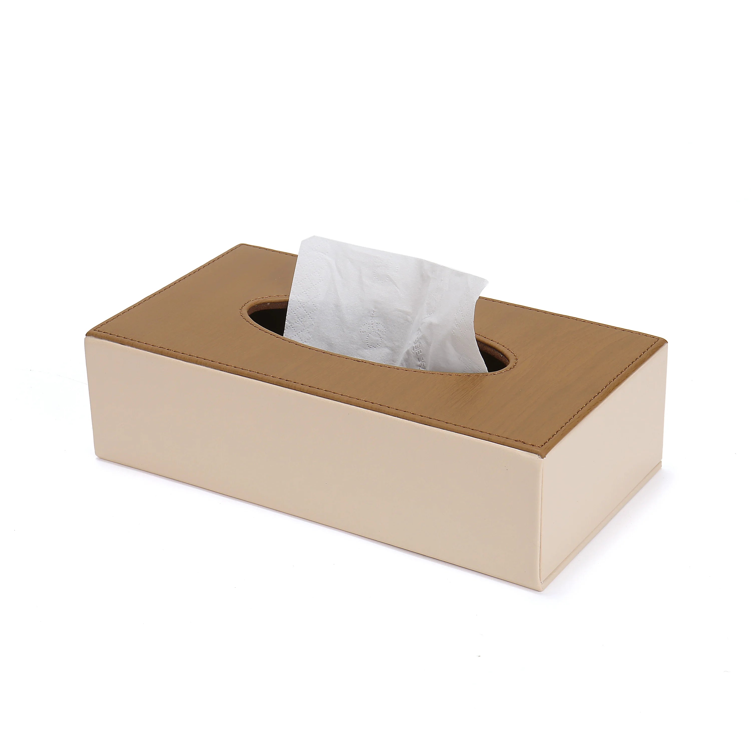 Wooden Leather Empty Car Tissue Box Cover Holder Rectangular Bulk Tissuebox