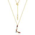 Colorful Zircon Letter  Necklace S925 Sterling Silver Clavicle Necklace for Women Jewelry