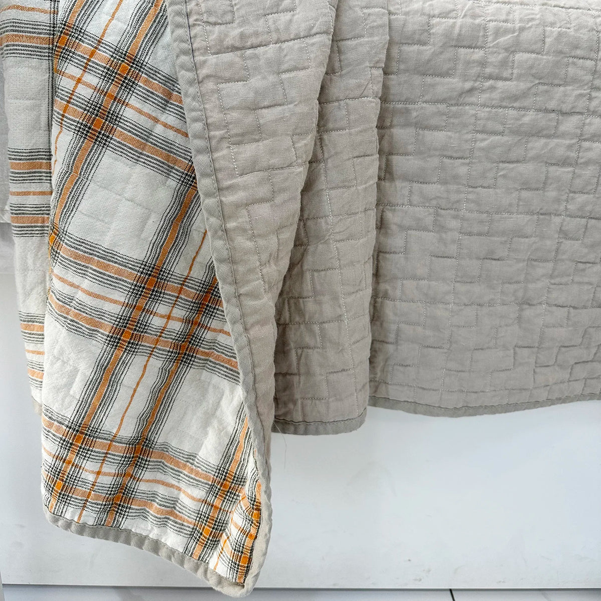 Five Stars Bed Quilts 100% Organic Natural French Linen Stone Washed Soft Home Bedding Bedspread