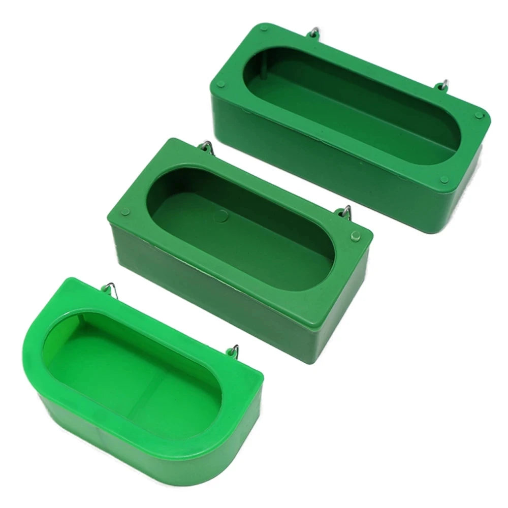 Wholesale Plastic Bird Cage Accessories Hanging Drinking Food Bowl and Bird Feeder for Pet Parrots and Pigeons