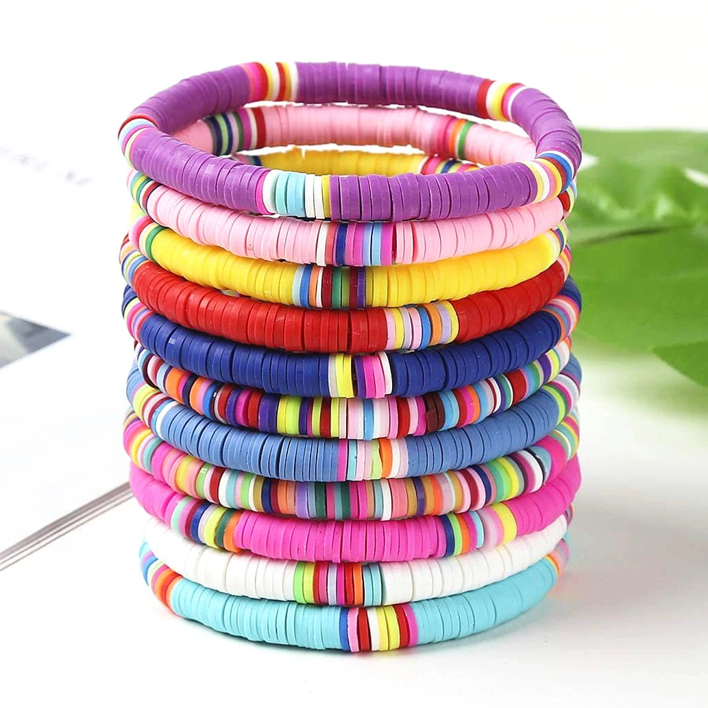 Girlfriend Birthday Gift Hand Jewelry Bohemian Spring Fashion Jewelry Multicolor Soft Pottery Bracelet for Women
