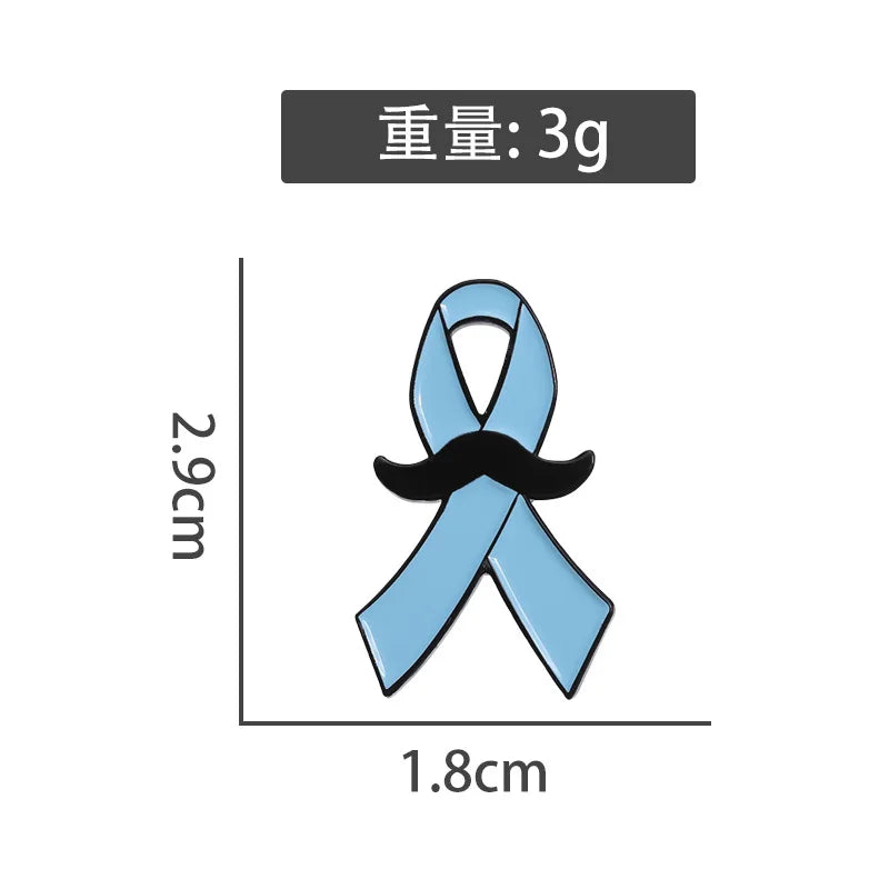 Blue Ribbon Enamel Lapel Pin Bulk Colon Cancer Awareness Brooch Products for Public Charity Campaign Fundraiser Gift Supplies