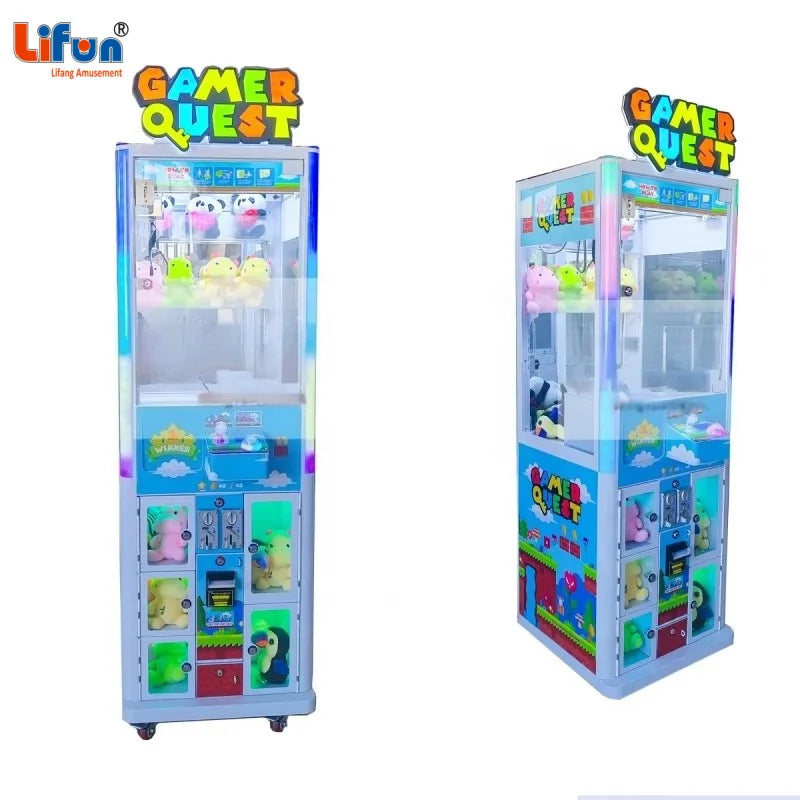 LIFUN Rainny Claw Machine Big Prize Locker Coin Operated Gamer Quest Crane Doll Toy Prize Redemption for Amusement Park