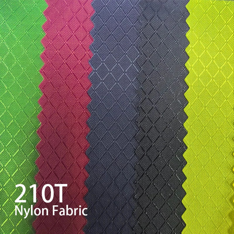 RTS Wholesale Diamond Ripstop Outdoor Fabric Waterproof Backpack Fabric Free Sample 210T Pu Coated Nylon Fabric