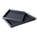 Luxury square Leather Tray Hotel Wedding Coffee European Home Decoration Jewelry Tray Fish Scale Texture Wooden Tray Serving