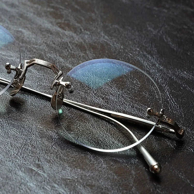 Titanium Rimless Eyeglasses for Women Luxury Optical Eyewear with Changeable Temples Drop Shipping