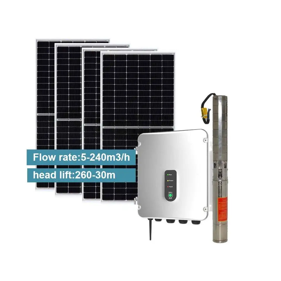 Submersible Deep Well 10HP Solar Water Pump From Borehole Agriculture Irrigation Pumps System