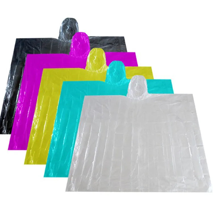 Wholesale Promotional Stocked Disposable Poncho Raincoat