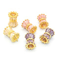 Hot Selling Diy Jewelry Making Findings White Pink CZ Cylinder Brass Spacer Beads for Bracelet Necklace Making